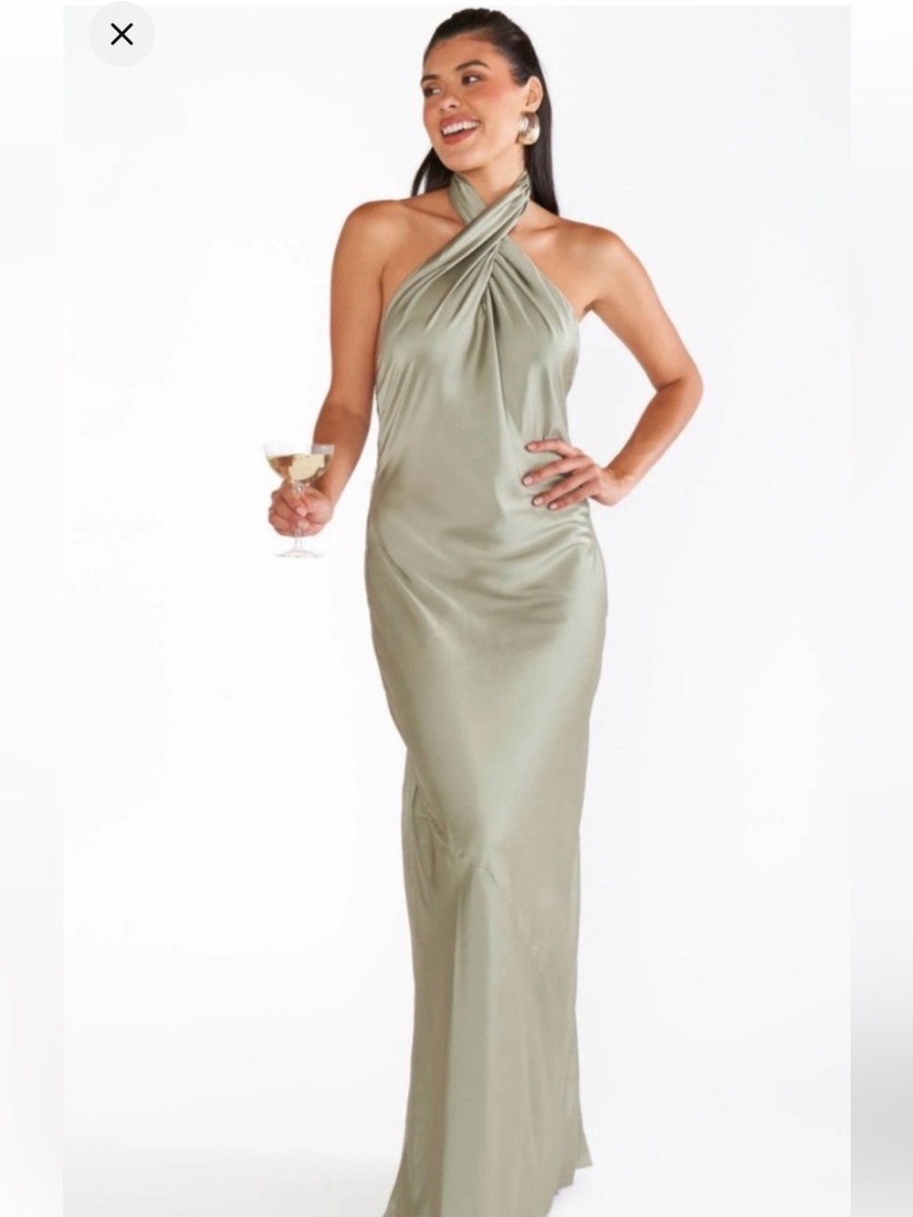 Show Me Your MuMu Sage Green Halter Maxi Dress